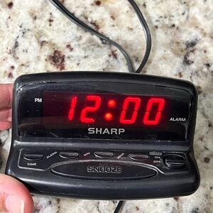 Black and Red Digital Alarm Clock with LED Display